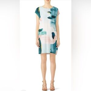 Elk Frankenthaler Abstract Print silk Shift Dress size US 4.